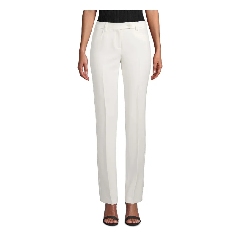 Anne Klein Women's Wear to Work Straight Leg Pants White Size 10