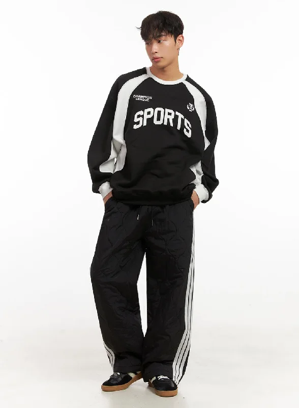 Men's Quilted Wide-Leg Track Pants ID431