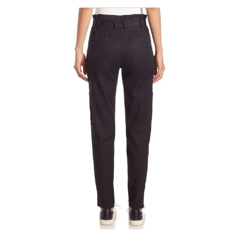 Lee A.L.C. Women's Navy Linen Paper Bag Pants