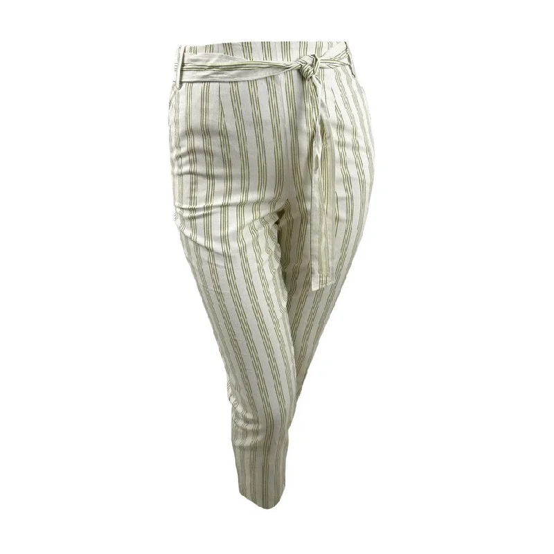 1.State Women's Striped Cotton Tie-Waist Pants