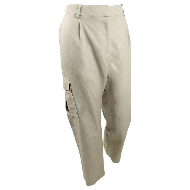 Calvin Klein Women's Cropped Cargo Pants (8, Khaki)