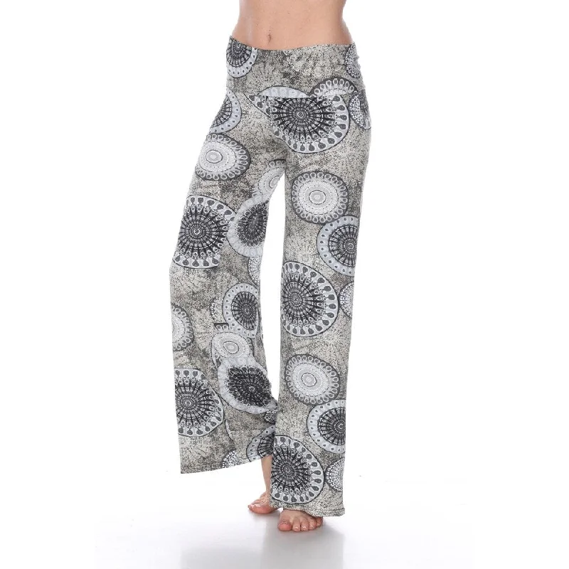 White Mark Women's Circle Print Palazzo Pants