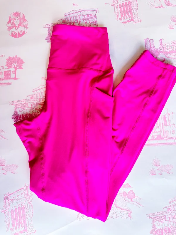 FEEL THE ENERGY SIDE POCKET LEGGING - HOT PINK