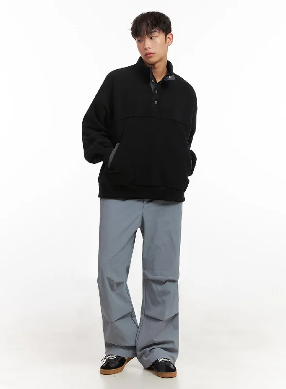 Men's Straight-Leg Solid Pintuck Track Pants ID427