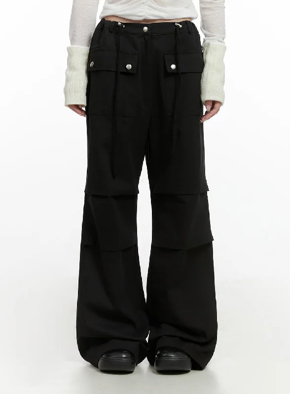 String Boot-Cut Parachuate Pants CS430