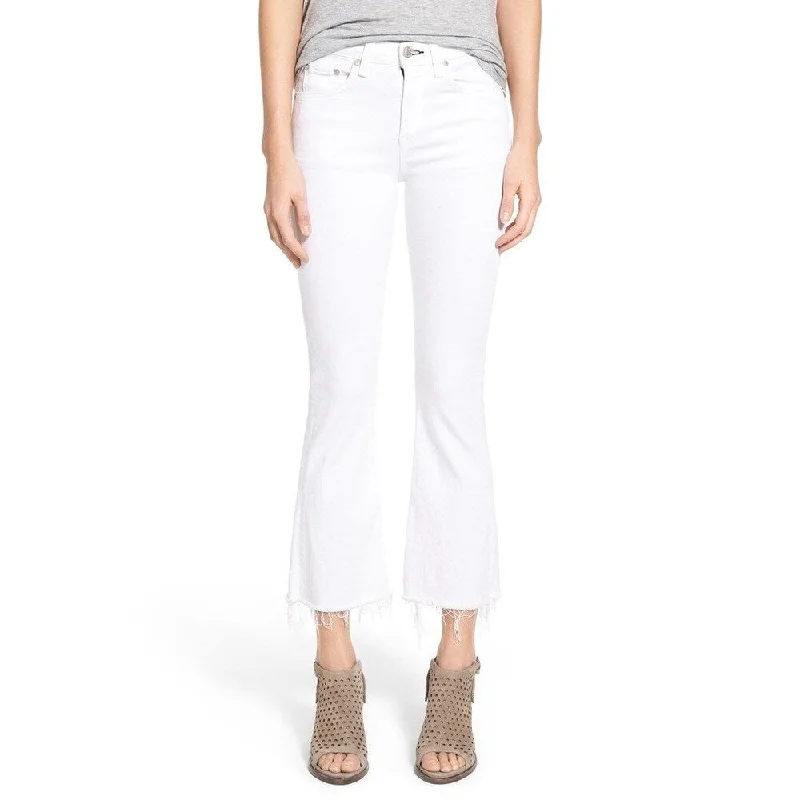 Rag & Bone Women's White Denim Size 24 Flare Jeans