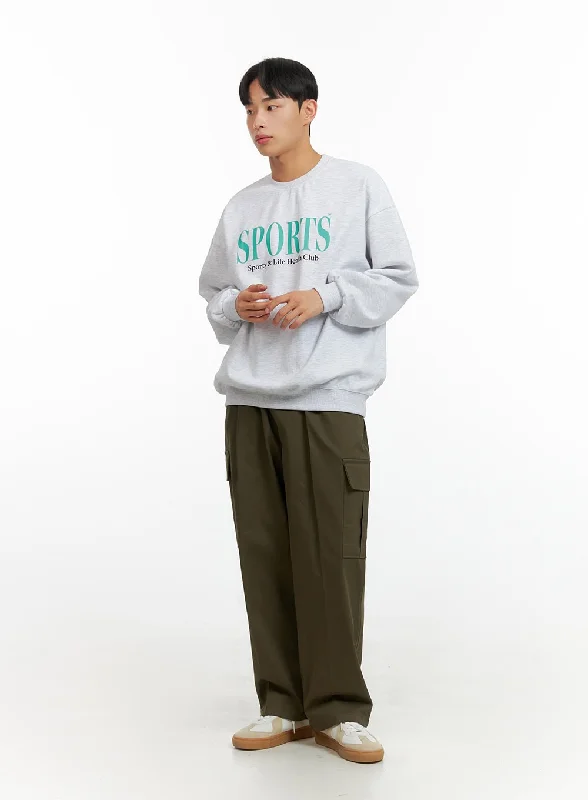 Men's Solid Cargo Pants (Dark Green) IU412