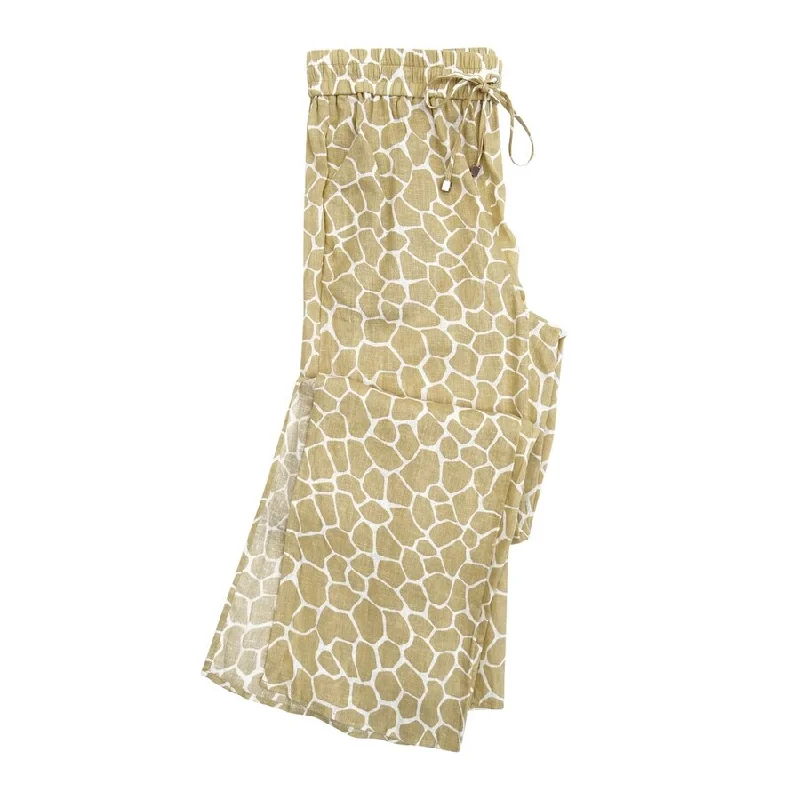 MICHAEL Michael Kors Women's Giraffe High-Slit Pants (XS, Khaki)