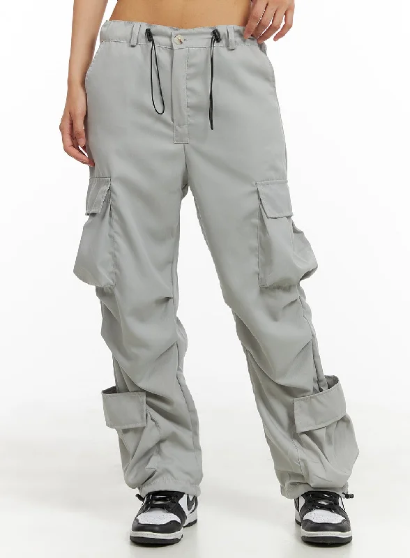 Double-Pocketed String Cargo Pants CA423