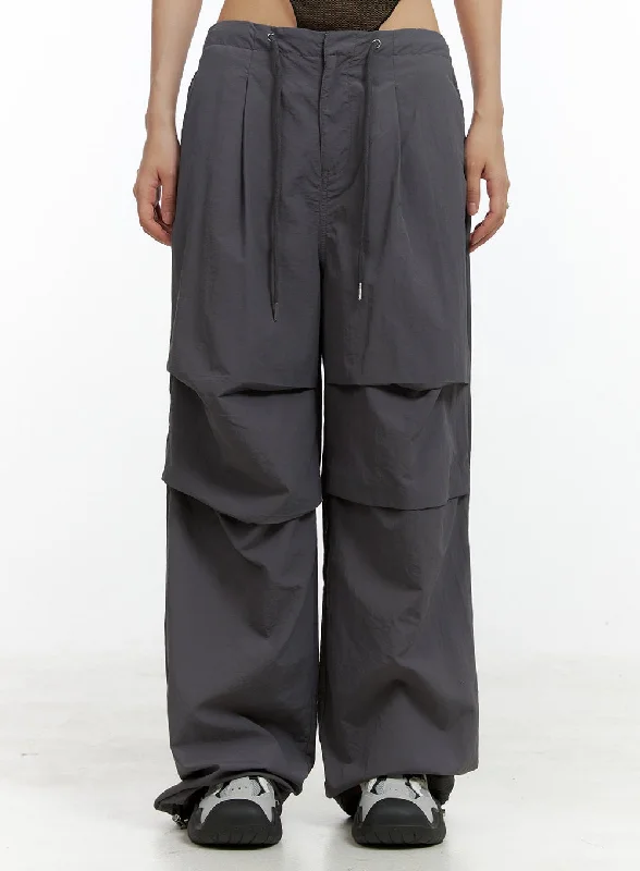 Drawstring Waist Pintuck Trousers CL410