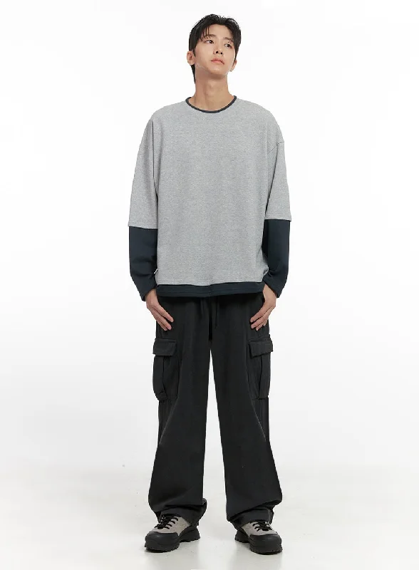 Men's Cargo Cotton Pants (Dark gray) ID413