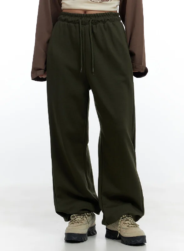 Side-Buttoned Wide-Leg Sweatpants CS424