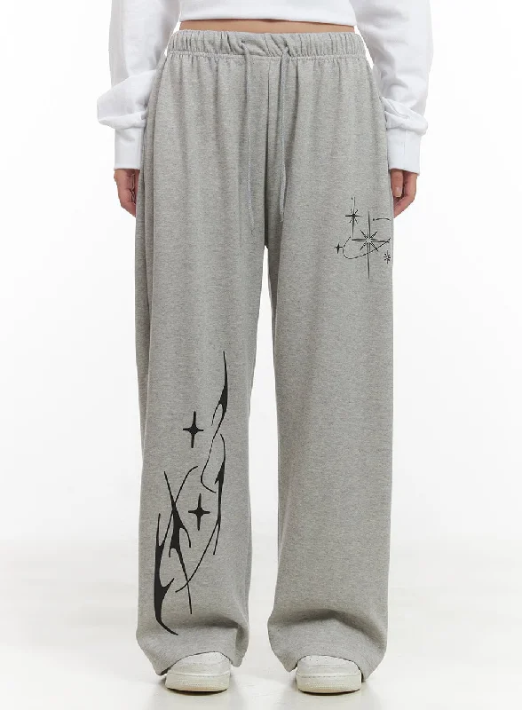 Cozy Banded Graphic Sweatpants CG423