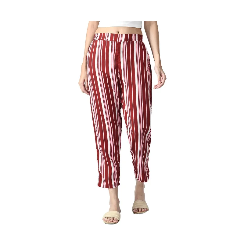 2Pack Ladies Wide Leg Striped Palazzo Pants High Waisted Boho Summer Fashion