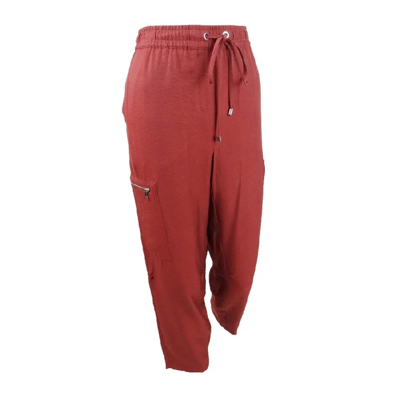 DKNY Women's Pull-On Cargo Pants (S, Russet)