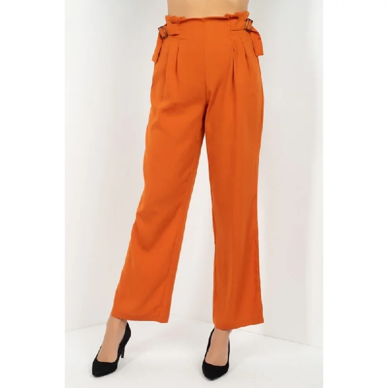 High Waist Paperbag Wide Pants