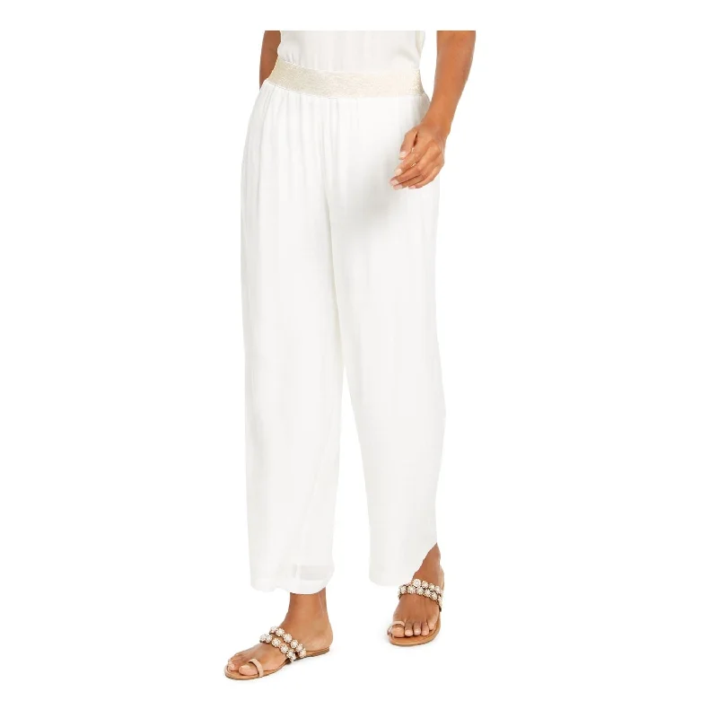 Thalia Sodi Women's Solid Boot Cut Pants White Size Medium