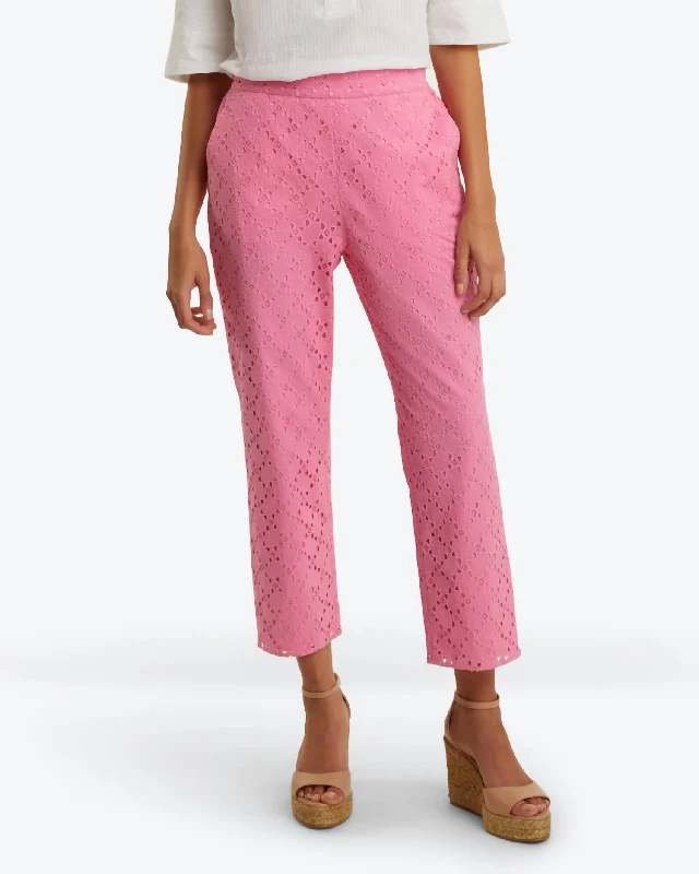 Eyelet Pants In Sachet Pink Eyelet