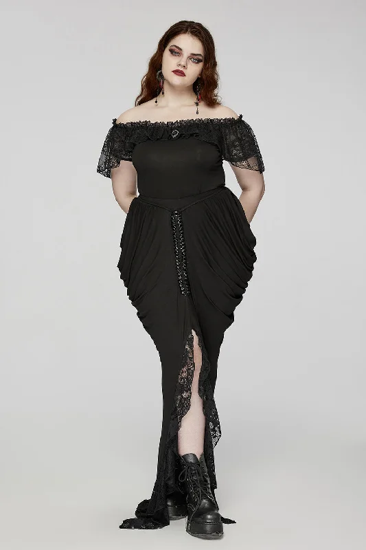 Morticia Mermaid Maxi Skirt [Plus Size]