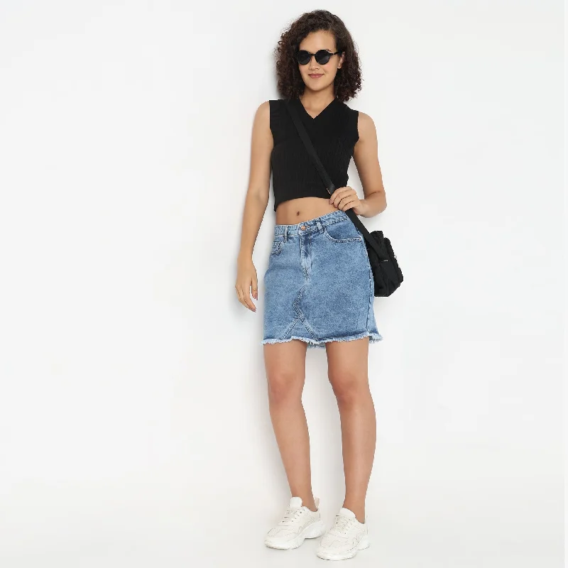 Regular Fit Solid Skirt