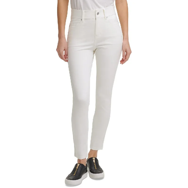 Womens Solid High Rise Skinny Jeans