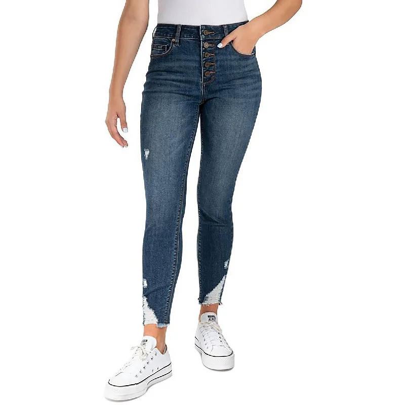 Womens High Rise Narrow Leg Cigarette Jeans