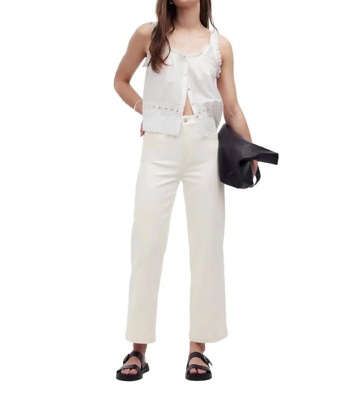 The Emmett Wide-Leg Crop Jean: Welt Pocket Edition In Tile White