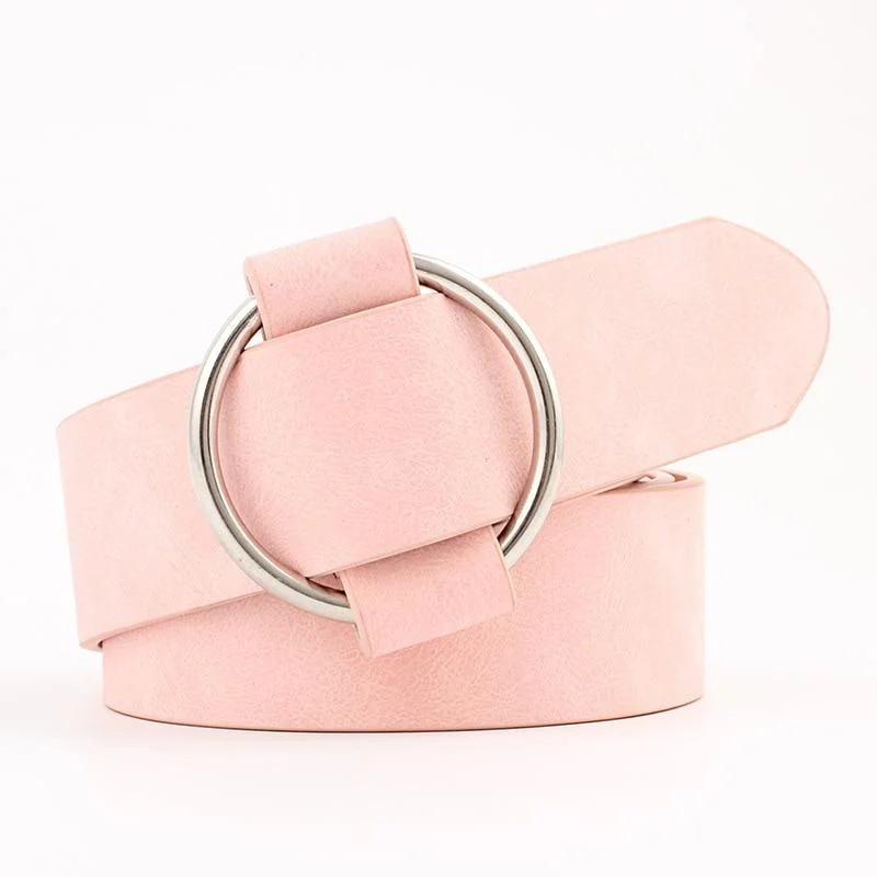 Women's Thin Skinny Solid Synthetic Leather Streetwear Waistband Belts