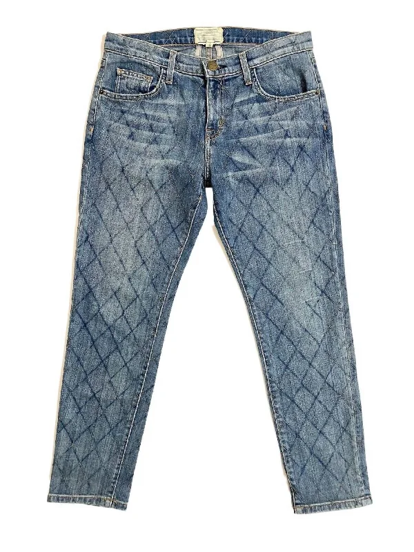 Women's The Fling Quilted Ankle Relaxed Skinny Jean In Blue