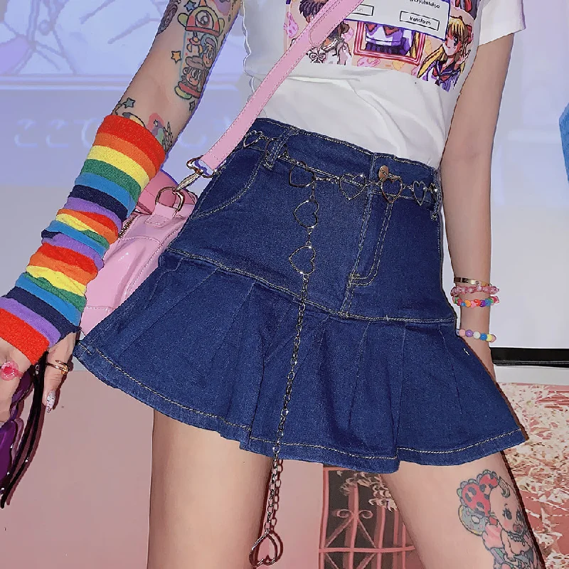 Japanese denim fishtail skirt yv30151