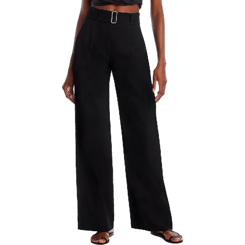 Darby Womens Linen Blen High Rise Wide Leg Pants