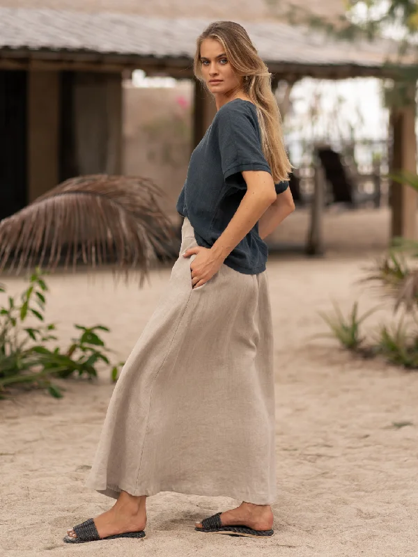 Soraya Linen Skirt Flax