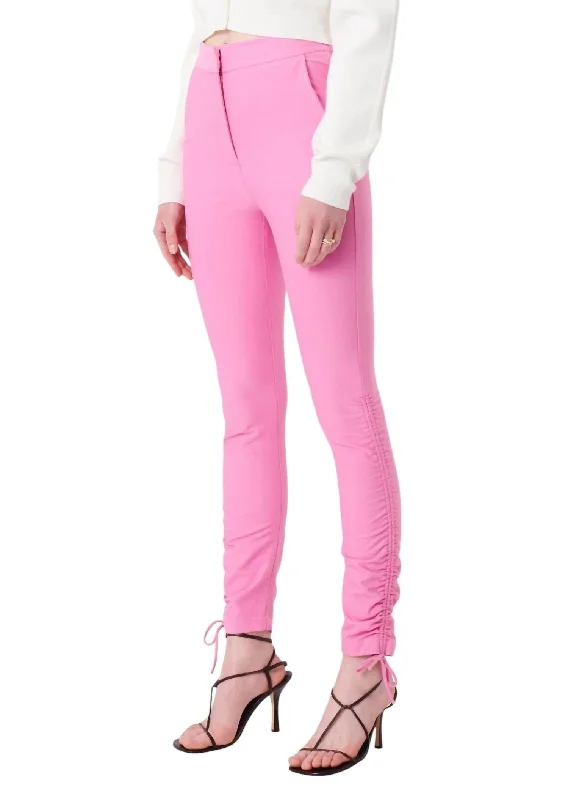 Camryn Ruched Pants In Pink