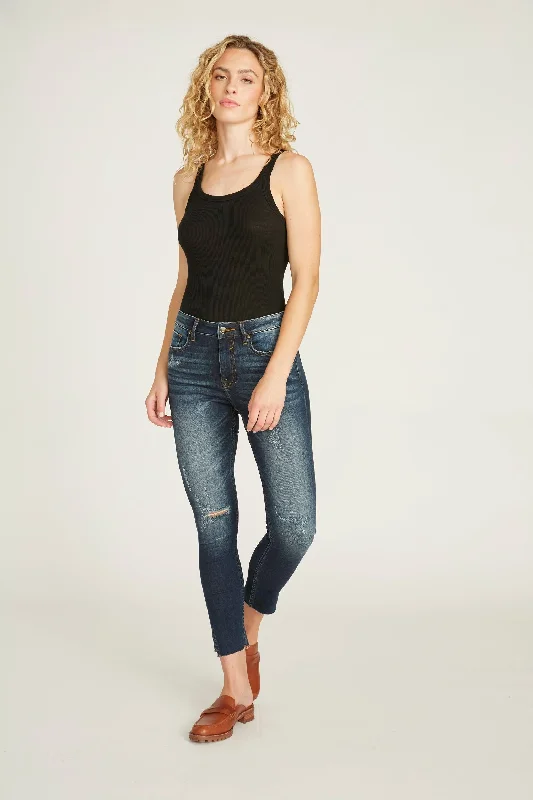 Ace Slit Hem Skinny - Dark Wash