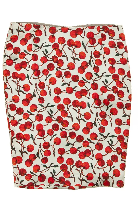 Dolce & Gabbana - Baby Blue Pencil Skirt with Cherries -