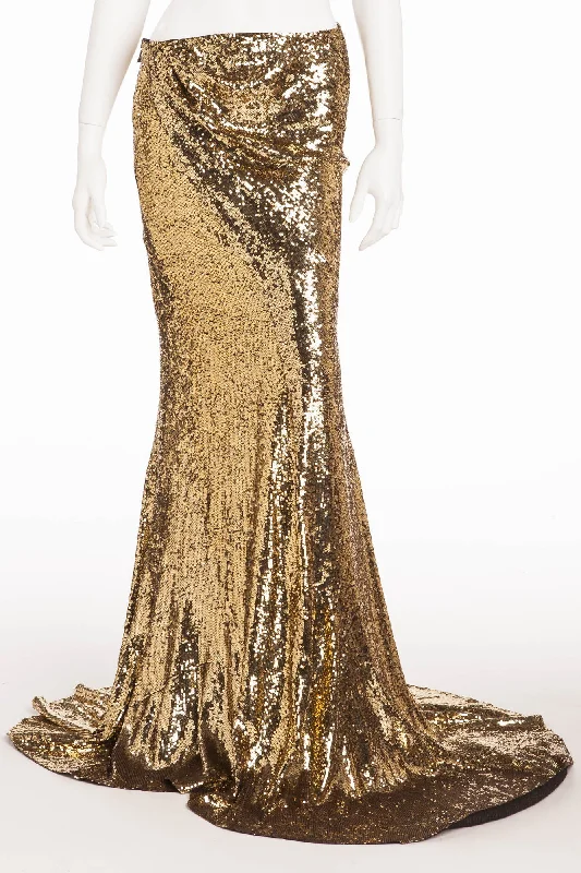 Balmain - Gold Sequin Skirt -