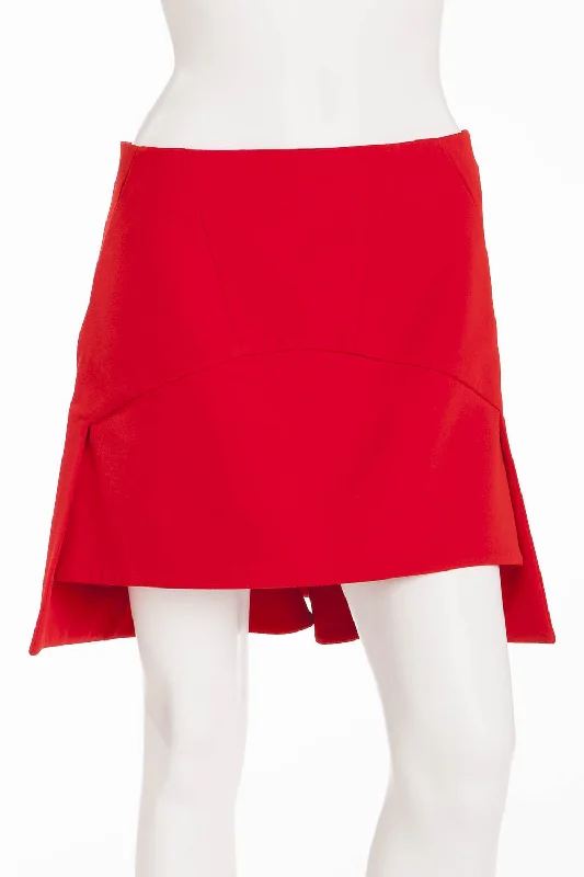 Givenchy - Red Asymmetrical Mini Skirt - FR 38