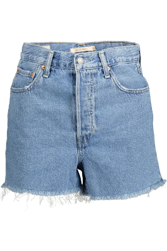 Levi's Chic Fringed Hem blue Shorts in  Women's blue