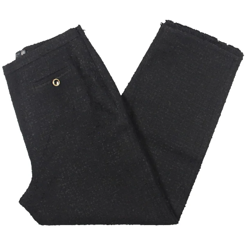 Womens Tweed Straight Leg Trouser Pants