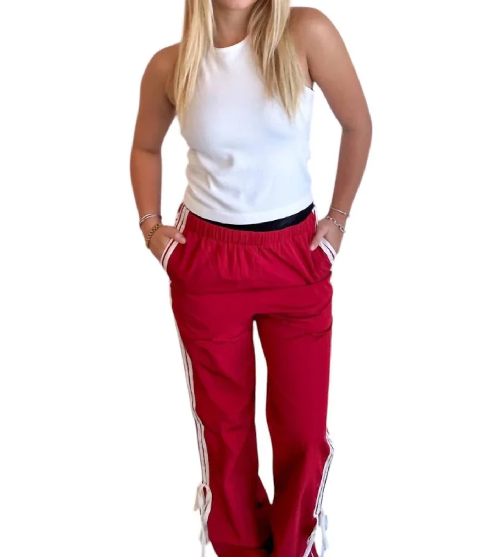 Mel Bow Pants In Burgundy