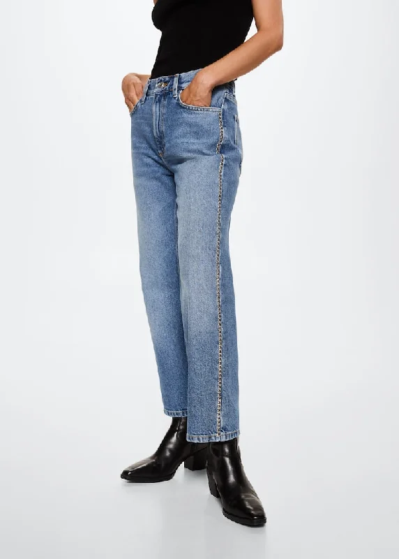 Straight-fit jeans with studs