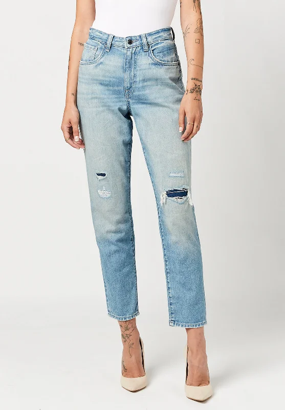 Margot Mom Jeans in Faded and Worn  - BL15729