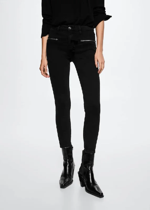 Biker style skinny jeans