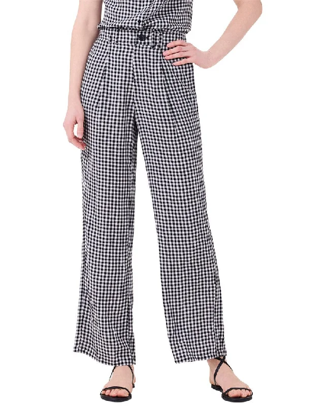 NIC+ZOE Drapey Gingham Wide-Leg Pant