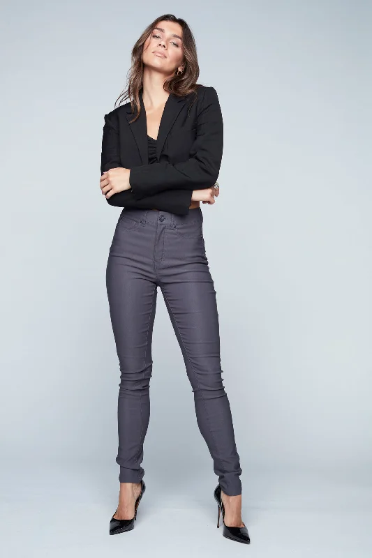 LULU - High Rise Fleece Lined Super Skinny Pants - Charcoal