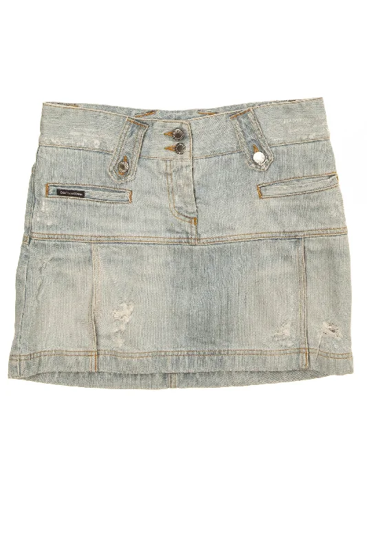 Dolce & Gabbana - Light Blue Denim Mini Skirt - IT 40