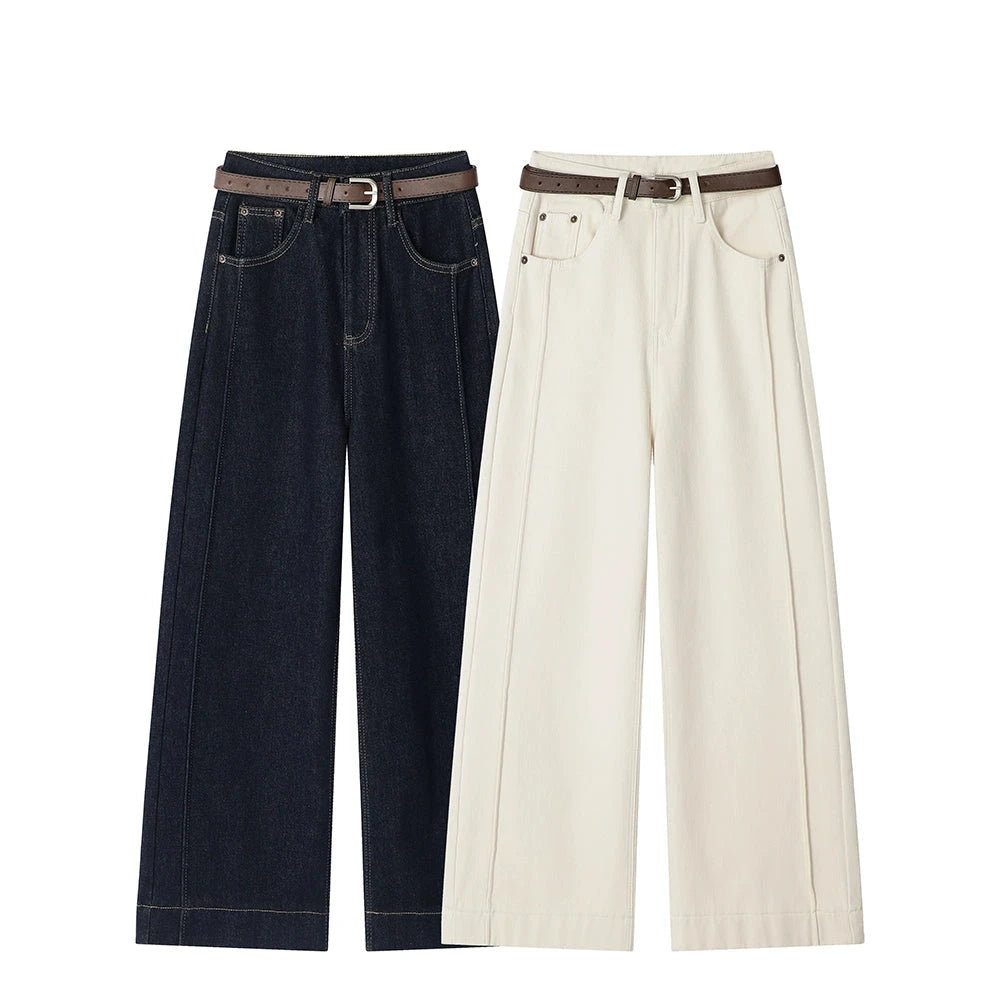 Vevlet Wide-Leg Jeans with Belt