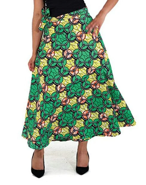 Green & Yellow Wrap skirt