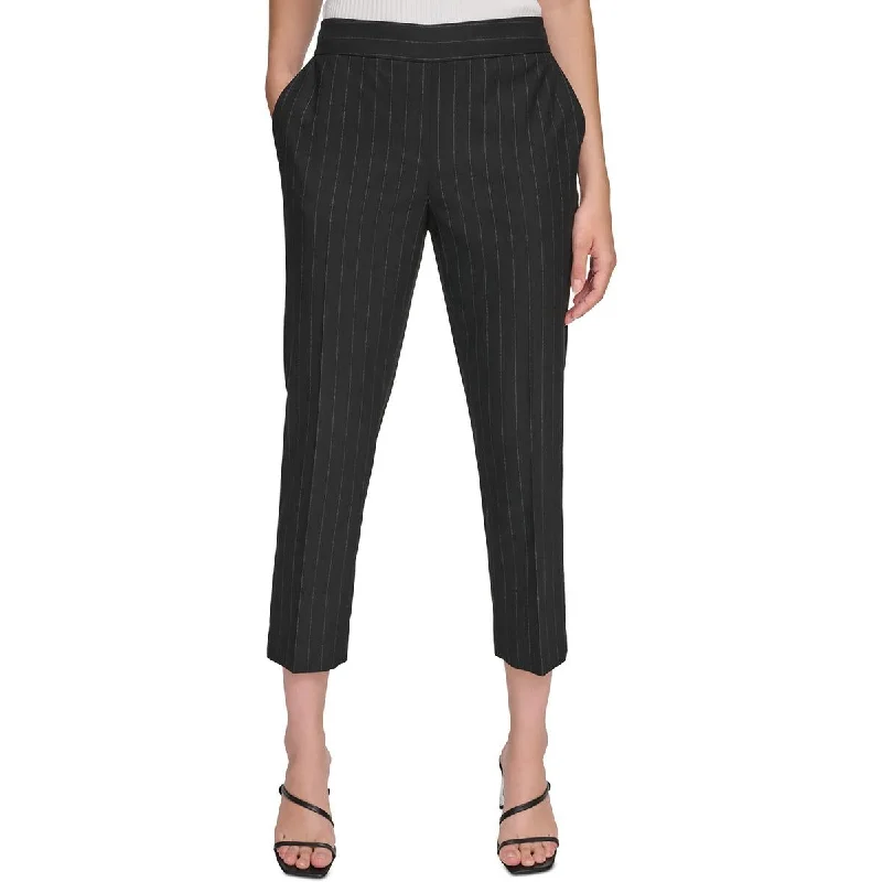 Womens Pin Stripe Side Zipper Trouser Pants