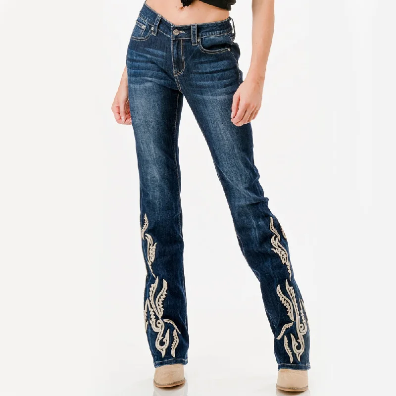 Grace in L.A. Womens Mid Rise Bootcut Jeans - EB2446